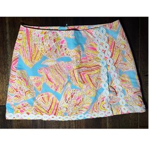 Lilly Pulitzer Skirt/Skort- Fish Print with White Embroidery Size 0